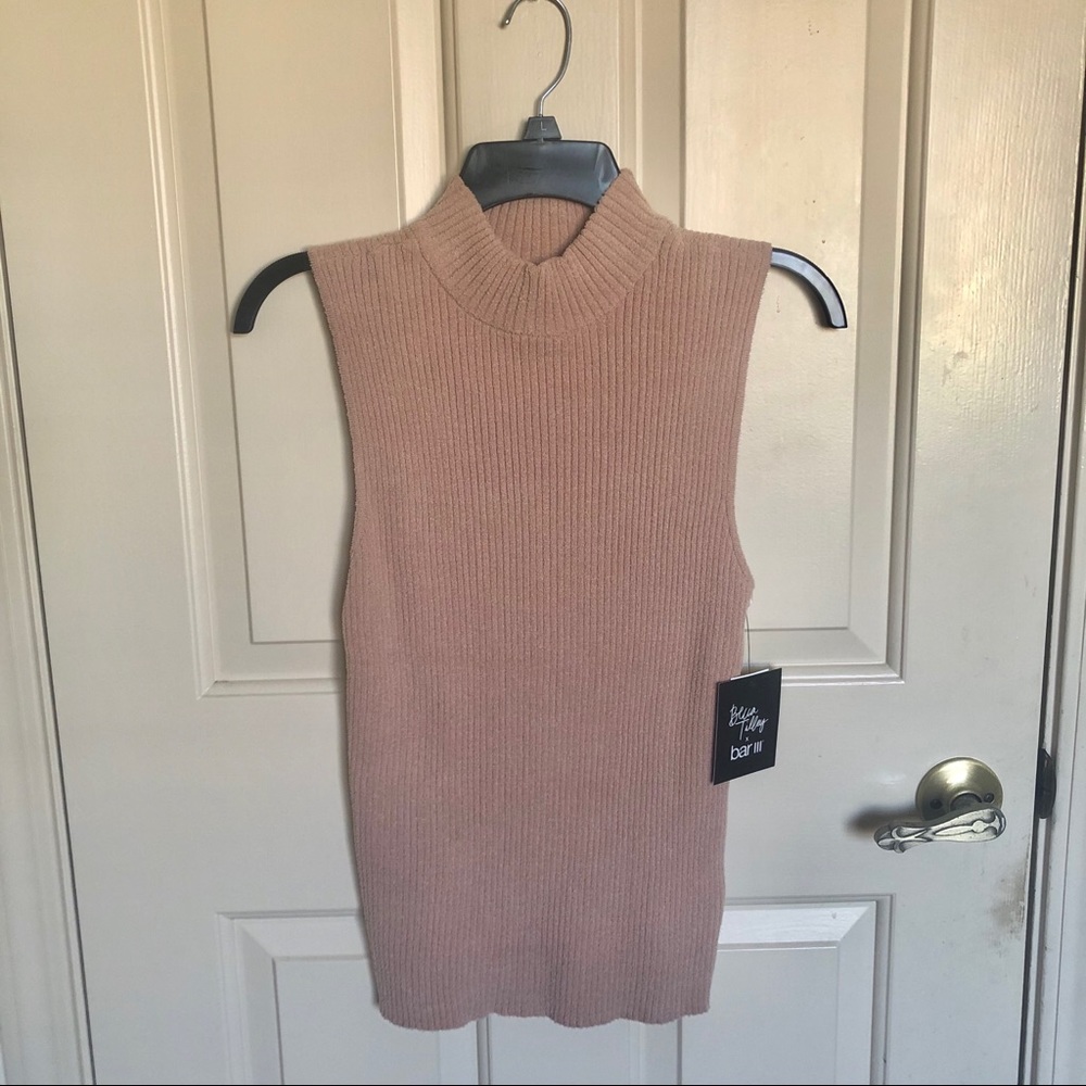 Bar III Mock neck sleeveless top